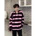 Autumn And Winter Striped Sweater, Versatile Knitted Sweater For Teenagers, Long Sleeved Plus Velvet Sweater, Top_viptrois.com
