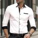 Classic Fit Men's Long Sleeve Shirt With Single Row Buttons & Functional Pockets, Breathable Stretch Polyester For Casual & Office Wear_viptrois.com
