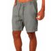 Men's Casual Drawstring Sweatpants Summer Style Solid Color Cotton Linen Five Point Shorts_viptrois.com