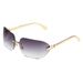 Snake Pattern Metal Frame Sunglasses - Windproof UV400 Protection Large Frame Slim Sunglasses For Men & Women_viptrois.com