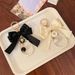 e Big Bow Tie Pearl String Keychain Ribbon Bag Pendant Handmade Hair Accessories Car Accessories_viptrois.com