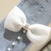Girls Spring And Autumn Children's Lace Lapel Long Sleeve Shirt + Bow Nailed Jeans Two Sets_viptrois.com