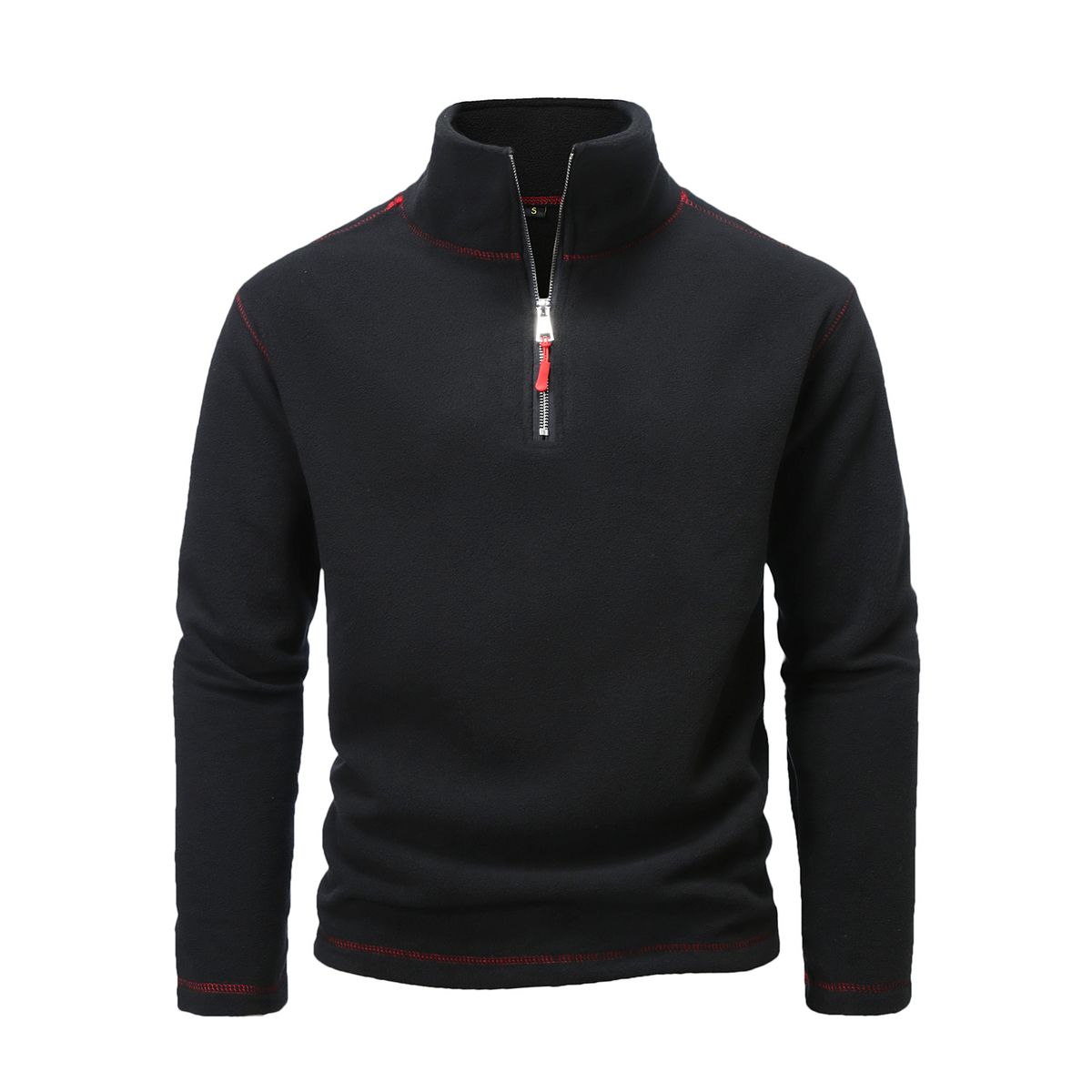 Men's Clothing Fleece Jacket For Men Polar Fleece High Collar Warm Sweater Autumn And Winter Double Sided Fleece Pullover Color Matching Zipper Jacket_viptrois.com