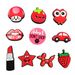 Red Series Cute Cartoon Shoes Flower Decoration Buckle Soft Glue DIY Fun Garden Shoe Accessories_viptrois.com