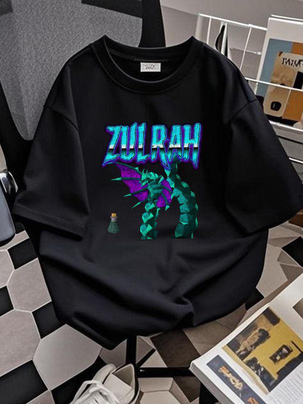 Vintage Zulrah OSRS T Shirt Comfortable Stylish Breathable Versatile Designer Clothes Slightly Unisex Streetwear Casual Stretched Homme Graphic_viptrois.com