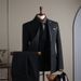 Men's Clothing Double Breasted Checkered Suit Set Slim Fit Business Blazer & Trousers For Wedding, Formal Occasions (Jacket + Vest + Pants Options)_viptrois.com