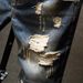 Men's Summer Hand Painted Distressed Ripped Denim Shorts Capri Pants Export Bulk Goods in Stock Direct Supply_viptrois.com