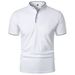 Summer Men's T-Shirt Polo Solid Color Short Sleeve Stand Collar Casual Tees Tops Men Fashion Slim Fit Breathable Lightweight Tshirt_viptrois.com