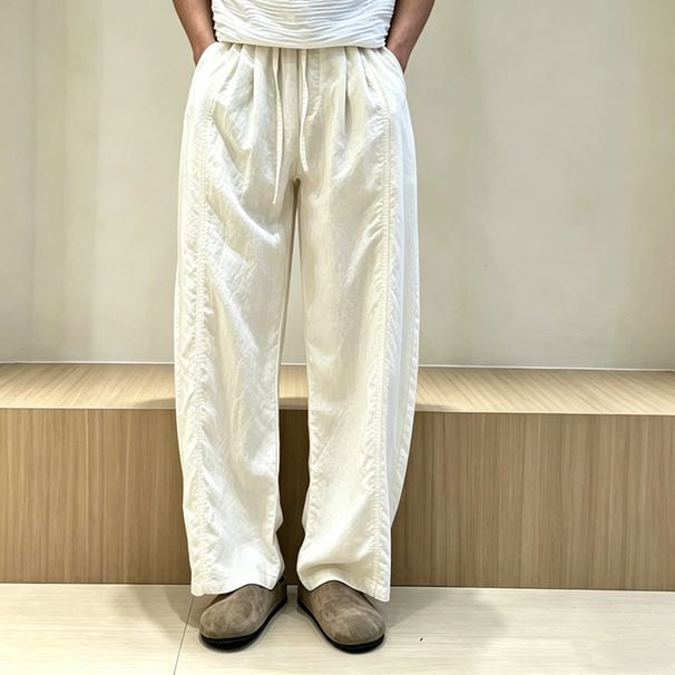 Men's Cotton Linen Straight Wide Leg Pants All Season Casual Retro Breathable Long Trousers plus Size_viptrois.com