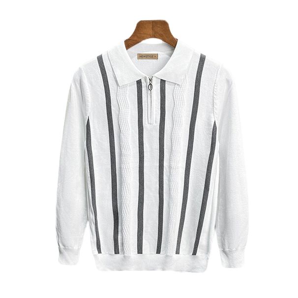 Men's Breathable Color-Block Knit Polo Shirt - Stretch Fit Business Casual Pullover With Contrast Collar (S-5XL)_viptrois.com
