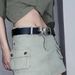 Silver decorative belt, spicy girl Y2K millennium punk style metal buckle, adjustable butterfly belt_viptrois.com