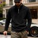 Cross-border American Winter Fleece Heavy Loose Outdoor Men's Thermal Stand-up Collar Semi-zipper Sports Bottoming Sweater_viptrois.com