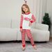 Christmas Red and white striped letter color matching Christmas family dress printed home dress pajamas_viptrois.com