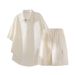 Heavy Knitted Jacquard Short Sleeved Polo Shirt Suit Men's Summer Trend Loose Large Size Casual Sports Two Piece Suit_viptrois.com