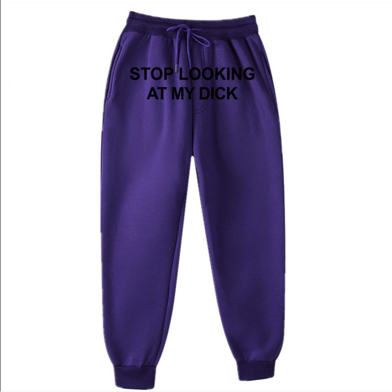 Sports Pants Letter Print Casual Pants Sweatpants Men Drawstring Loose Tapered Front Large Logo Print Trousers_viptrois.com