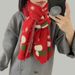 Christmas gift red deer scarf female everything with autumn winter warm lengthening Instagram students cute skin bib_viptrois.com