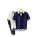 Men's Clothing Knitted V Neck Polo Shirt Color Matching Light Mature Retro Summer Short Sleeved Handsome Casual Men's T Shirt New Tops_viptrois.com