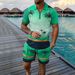 Men's Hawaiian Print Beach Set - Short Sleeve Shirt & Matching Shorts | Coconut Tree Design Summer Outfit_viptrois.com