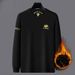 Men's Clothing autumn and winter fleece-lined thickened men's round neck sweater fleece-lined warm Men's bottoming shirt middle-aged T-shirt top_viptrois.com