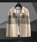 Men's Casual Cardigan Sweater – Spring & Autumn Lightweight Knit (Khaki/Black, M-5XL)_viptrois.com