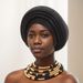 New Women's Gold Stamped Fashionable Elastic Pit Strap Laminated African Ethnic Baotou Hat_viptrois.com