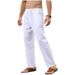 Men's Clothing New Men's Solid Color Cotton And Linen Pants Slim Casual Pants_viptrois.com