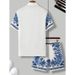 "Men's Short Sleeve Floral Print Shirt & Shorts Set - Lightweight Polyester Summer Casual Outfit - S-XXL"_viptrois.com