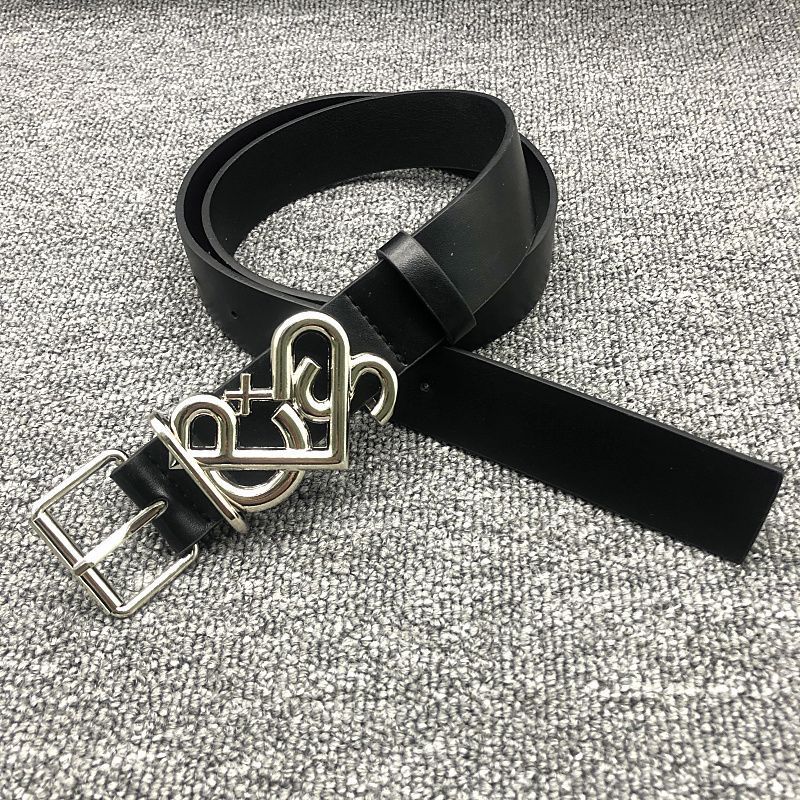 Spring/Summer New Love Letter Cross Buckle Small and Popular Leather Belt Women's Instagram Trendy Fashion Accessories_viptrois.com