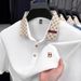 Men's Clothing Short Sleeve Shirt B Letter Embossed Lightweight Breathable New Fashion Color Block Summer Top_viptrois.com