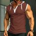 24 Cross-border European And American Vest Training Sleeveless Vest Heavy Summer Sports Fitness Hooded Men's Vest_viptrois.com