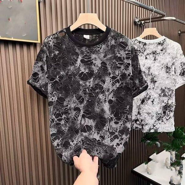 Short-sleeved T-shirt Men's Trendy Brand Summer Loose 2025 Fashion New Style Instagram Simple Print_viptrois.com