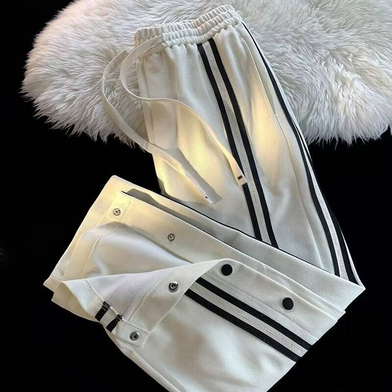 Men's Clothing Embroidered Loose Sweatpants Men's Casual High Street Hip Hop Trendy Brand High Waist Sports Trousers_viptrois.com