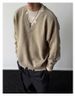 Vintage-Inspired Knit Sweater – Fake Layered Mock Neck Pullover (M/L/XL/2XL/3XL, Old Money Aesthetic, Wool Blend, Wrinkle-Resistant)_viptrois.com
