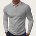 Men's Breathable Waffle Polo Shirt – Quick-Dry Long-Sleeve Golf & Casual Tee For Spring & Autumn_viptrois.com