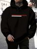 Men's Autumn And Winter Casual Fashionable Loose Hooded Sweatshirt Paris Letter Printed Warm Long Sleeved Pullover_viptrois.com