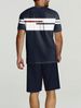 Men's Casual Summer T-Shirt And Shorts Set Black Polyester Short Sleeve Regular Fit Spring Summer Autumn Wear_viptrois.com