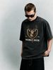 Summer Washed Cotton T-Shirt, Men's Noble Deer 1986 Shield Crest Print, Luxury Vintage Style, Casual Oversized Tee_viptrois.com