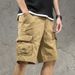 Premium Products Camouflage Workwear Shorts Men's Trendy Brand Ins Yuwen Le Sports Mid Pants Loose Casual Five Quarter Pants Men_viptrois.com