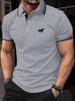 Summer Men's Button Down Collar T-Shirt Short Sleeved Classic Business Polo Shirt With Digital 3D Printing_viptrois.com