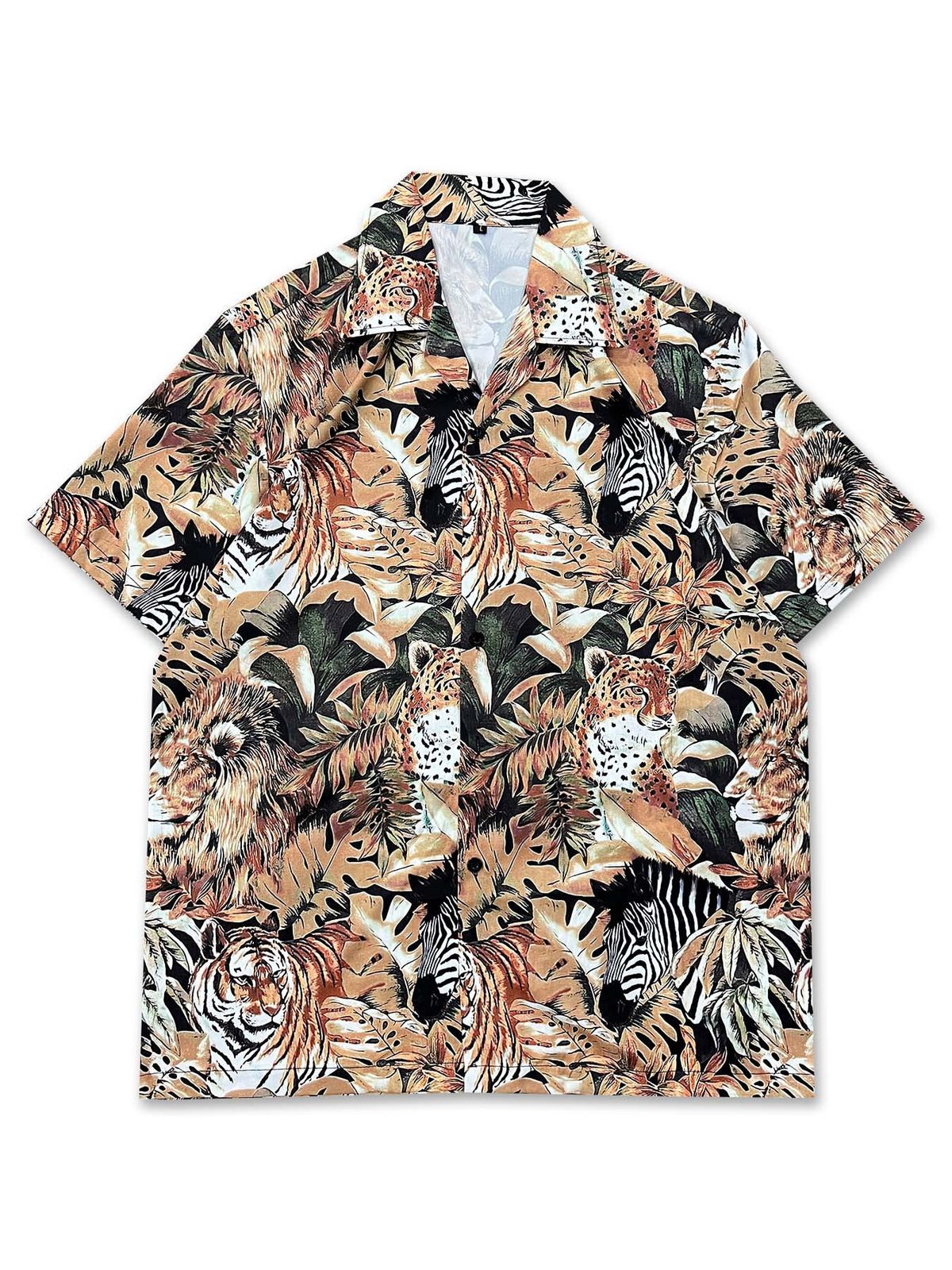 Men's Clothin Trend Brand High End National Trend Creative Hong Kong Style Casual Retro Loose Short Sleeved Shirt Men's Beach Flower Shirt Women_viptrois.com