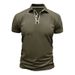 Men's Clothing Men's Short Sleeved Polo Shirt Men's Lapel Jacquard T Shirt Splicing Top_viptrois.com