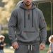 Europe, America, Autumn And Winter Fleece Sweater Hooded Men's Pullover Sports And Leisure Heavy Sweater Jacket Men_viptrois.com