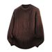 Men's Casual Solid Color Round Neck Pullover Sweater - Loose Fit Vintage Style Knit Top For Everyday Wear_viptrois.com