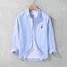 Men's Clothing Casual Cotton Long Sleeve Shirt Simple And Versatile Cartoon Embroidery Trendy Slim Shirt Men_viptrois.com