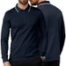 2026 Spring/Summer Men's Collarless Solid Color Casual Shirt For Outdoor Sports Long Sleeve Lightweight Polo Shirt_viptrois.com