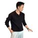 Solid Color Pit Stripe Pullover Knitted Sweater For Autumn And Winter Fashion, Wool Solid Color Thread Sweater_viptrois.com