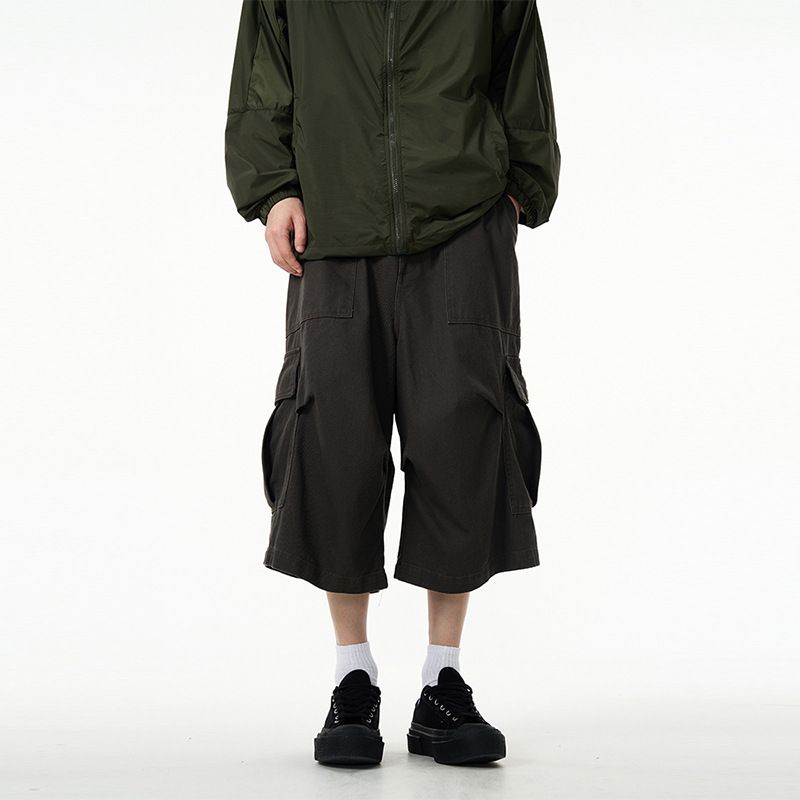 Premium Products Cleanfit Shorts With Multiple Pockets And Seven Quarter Length Pants For Men, American Style Loose, High-end, Wide Leg_viptrois.com