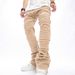 Men's Casual Straight Leg Jeans - Classic Washed Denim Pants For Youth, Comfortable Cotton Blend, Summer Streetwear (XS-XXL)_viptrois.com