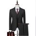 Men's Clothing Slim Navy Blue Dark Pattern Wedding Studio Boutique Suit Three Piece Suit_viptrois.com