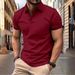 Summer Short Sleeve T Shirts For Men New Solid Color Lapel Polo Shirt Casual Lightweight Streetwear Breathable Fitness Tops_viptrois.com